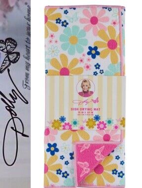 Dolly Parton Floral Daisy Dish Drying Mat